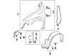 Chevy Venture Fender Splash Shield Diagram - 10434828