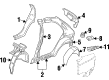 1999 Cadillac Catera Fender Splash Shield Diagram - 90494113