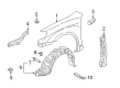 Pontiac Vibe Fender Splash Shield Diagram - 88969697