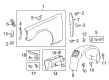 Chevy Fender Splash Shield Diagram - 22863722