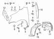 Chevy Traverse Fender Splash Shield Diagram - 22850701