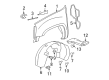 Chevy Silverado 1500 Fender Splash Shield Diagram - 25829131