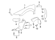 Oldsmobile Alero Fender Splash Shield Diagram - 22639915