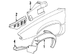 Pontiac Fender Splash Shield Diagram - 10282926