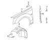 2005 Cadillac STS Fender Splash Shield Diagram - 25817025