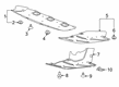 Cadillac Underbody Splash Shield Diagram - 23304596