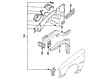 Pontiac LeMans Fender Splash Shield Diagram - 90196719