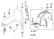 Buick Fender Splash Shield Diagram - 26202563