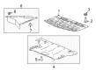 Cadillac Underbody Splash Shield Diagram - 84211786