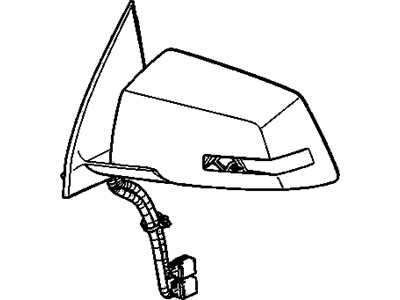 GMC 25883678 MIRROR,OUTSIDE REAR VIEW(INCLUDES 1,2,4-6)(PAINT TO MATCH)(BUILT W/ "GRAINED" BLACK BASE)(FOR 1ST DESIGN SEE 25894448)