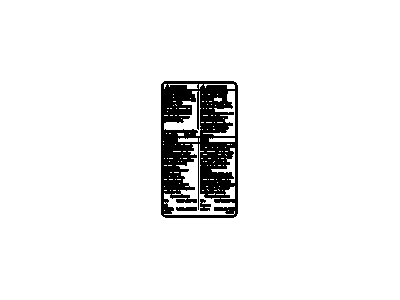 GM 25813857 Label, Emissions And Cautions