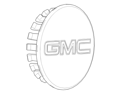 GMC 84388506 CAP PKG,WHEEL TRIM(INCLUDES 1)(BRUSHED BACKGROUND)(INSTALL 0.10)(0.023 KG)(5.858)