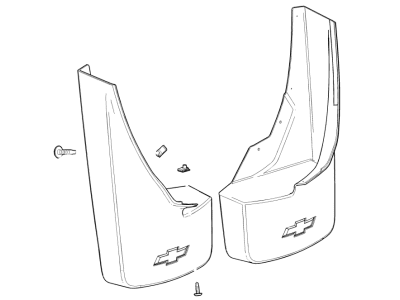Chevy 23387360 GUARD PKG,REAR MUD FLAP(INCLUDES 2-4)(WHITE)(INSTALL 0.30)(0.73 KGS)