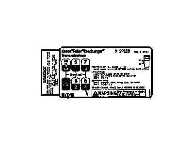 GM 15504168 Label, Transmission Shift Control Lever