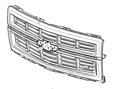 Chevy 23259612 GRILLE,FRONT(INCLUDES 3,4,7-9)(WHITE DIAMOND)
