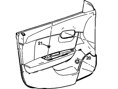 Chevy 20952614 PANEL,FRONT SIDE DOOR TRIM(INCLUDES 3,5,10-12,15,18-20,22,25,26,28-30)(TITANIUM)(INCLUDES INSIDE DOOR HANDLE)