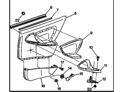 GM 22604315 Trim, Rear Side Door Trim