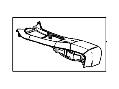 Chevy 92247009 CONSOLE,FRONT FLOOR(INCLUDES 2-20,23-25)(BLACK)(W/WRAP VINYL ARMREST)(W/GREEN STITCHING)