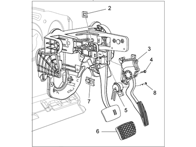 Chevy 92253585 PEDAL,BRAKE & ACCELERATOR(W/BRACKET)(INCLUDES 2)
