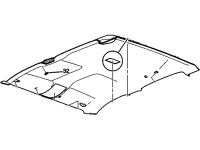 Chevy 19352357 PANEL,HEADLINING TRIM(GRAY)(W/O HARNESS)