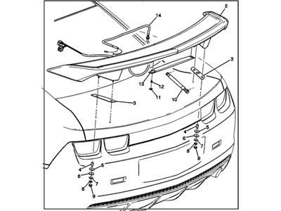GM 22814776 Spoiler Package, Rear Compartment, Yellow