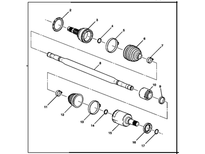 Chevy 42517679 SHAFT,FRONT WHEEL DRIVE HALF(INCLUDES 2-17)(CODE AB4R)