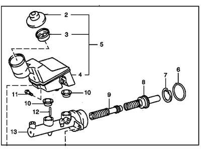2008 Pontiac Vibe Brake Master Cylinder - 88973960