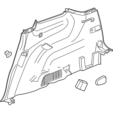 GM 84710059 Lower Quarter Trim, Black, Rear Driver Side