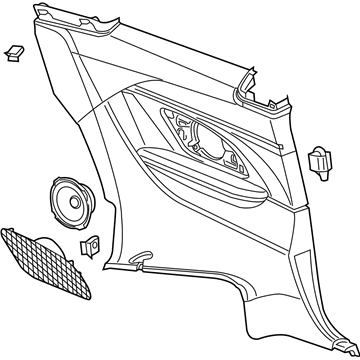 GM 23289060 Lower Quarter Trim, Black, Rear Driver Side