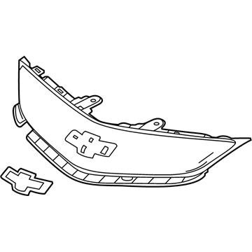 GM 42576621 Upper Grille, Black, Front