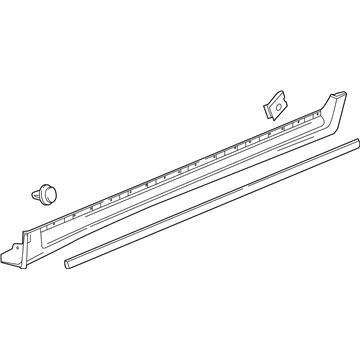 GM 84453930 Rocker Molding, Black, Passenger Side
