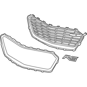 GM 84009674 Center Grille, Front