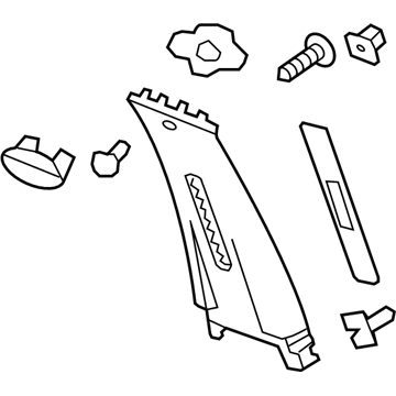 GM 25887574 Upper Center Pillar Trim, Titanium, Inner Passenger Side