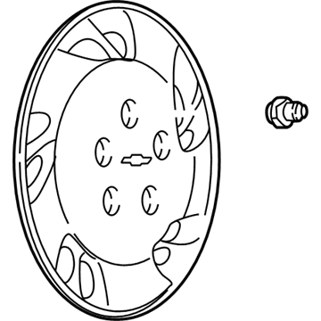 GM 9593100 Wheel Cover, Silver Spark