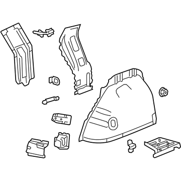 GM 20977487 Inner Wheelhouse, Rear Driver Side