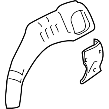 GM 12455100 Outer Wheelhouse, Rear Driver Side