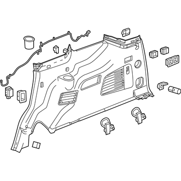 GM 23407827 Lower Quarter Trim, Black, Rear