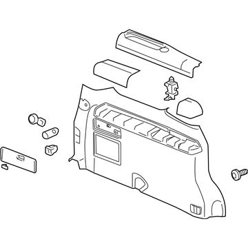 GM 15915898 Side Trim Panel, Gray, Rear Driver Side