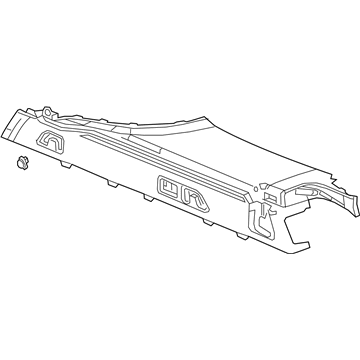 GM 13487520 Lower Trim, Black, Rear Upper Driver Side