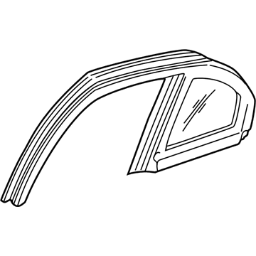 GM 10331627 Glass & Frame, Rear Passenger Side