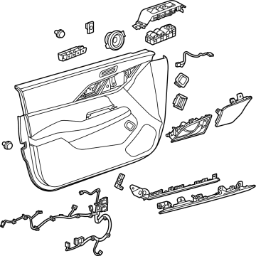 GM 85000549 Door Trim Panel, Black, Front Driver Side