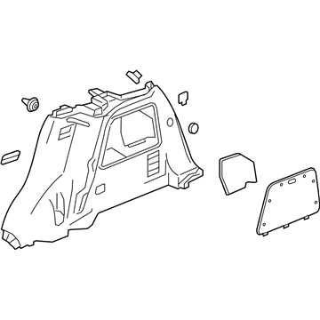GM 42643808 Lower Quarter Trim, Black, Rear Driver Side