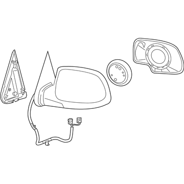 GM 15226945 Mirror, Black, Rear Passenger Side