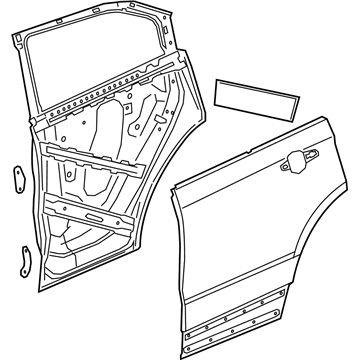 GM 84710204 Door Shell, Rear Driver Side