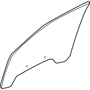 GM 10423004 Door Glass, Front Passenger Side
