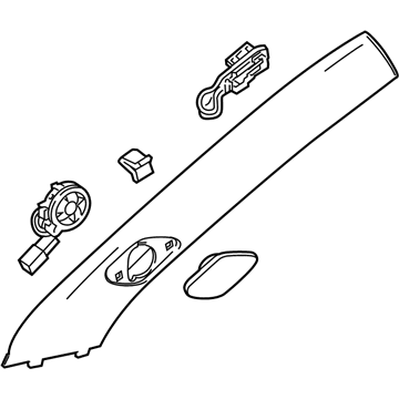 GM 22848319 Windshield Pillar Trim, Black, Passenger Side