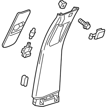 GM 84089817 Upper Center Pillar Trim, Black, Driver Side