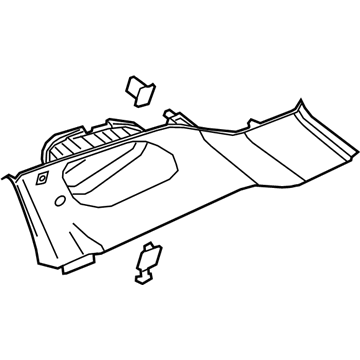 GM 84551371 Upper Quarter Trim, Black, Rear Passenger Side