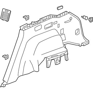 GM 84551365 Lower Quarter Trim, Black, Rear Passenger Side