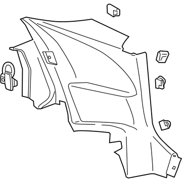 GM 23498715 Lower Quarter Trim, Black, Passenger Side